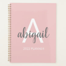 Girly Modern Blush Pink Monogram Name 2023