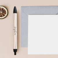 Girly Modern Calligraphy Pastel Blush Pink