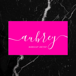 Girly Modern Calligraphy Pink Visitenkarte
