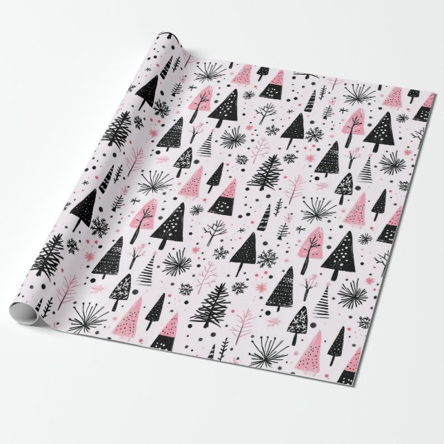 Girly Modern Christmas Geschenkpapier (Ungerollt)