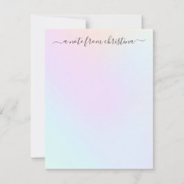 Girly Modern Holographic Feminine Stylish Script Mitteilungskarte