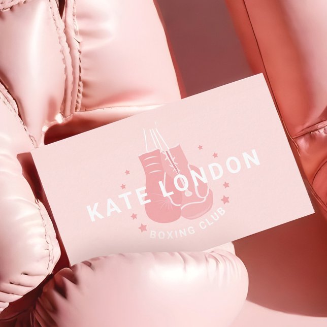 Girly Modern Modern Online Boxing Golf Club Visitenkarte (irly Modern Trendy Online Boxing Gloves Club Business Card)