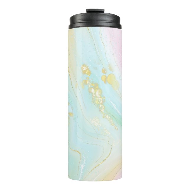 Girly Modern Pastel Unicorn Thermosbecher (Vorderseite)