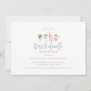 Girly modern pink chic Bachelorette Wochenende Ankündigung
