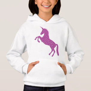 Girly Modern Pink Unicorn Hoodie
