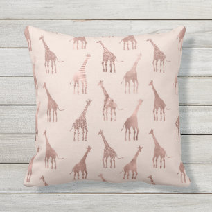 Girly Modern Rose Gold Blush Pink Giraffen Kissen