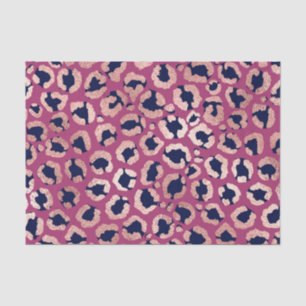 Girly Modern Rose Gold Navy Lila Leopard Print Seidenpapier
