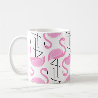 Girly Modern Tropical Pink Flamingo Muster Tasse