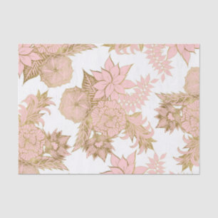 Girly moderne erröten das rosa weiße Blumen Gold Seidenpapier