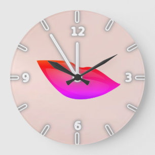 Girly modische Lippen, Kuss Große Wanduhr