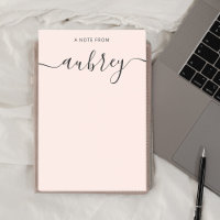 Girly Monogram Calligraphy Blush Pink