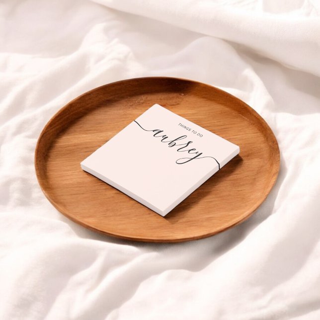 Girly Monogram Calligraphy Blush Pink Post-it Klebezettel (Von Creator hochgeladen)