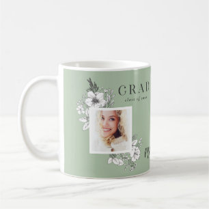 Girly Multi-Foto Blütenelegante Abschlussfeier Kaffeetasse