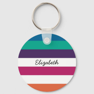 Girly mutiger Regenbogen-große horizontale Schlüsselanhänger