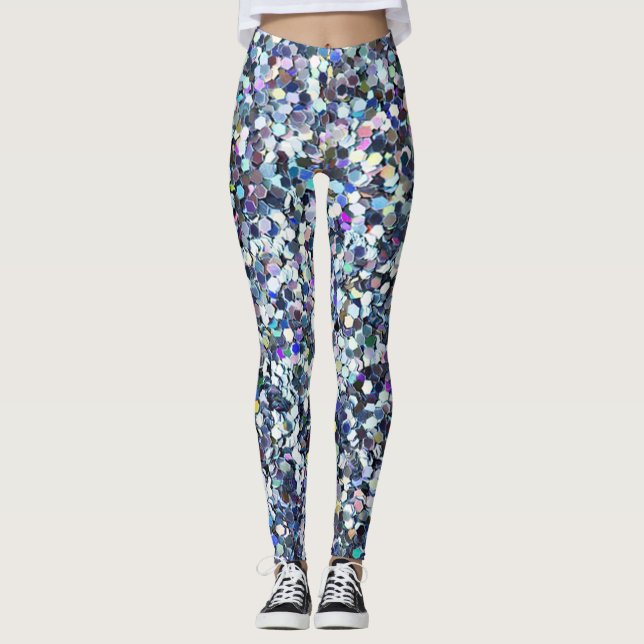 Girly Niedlich Colorful Glitzer Leggings (Vorderseite)