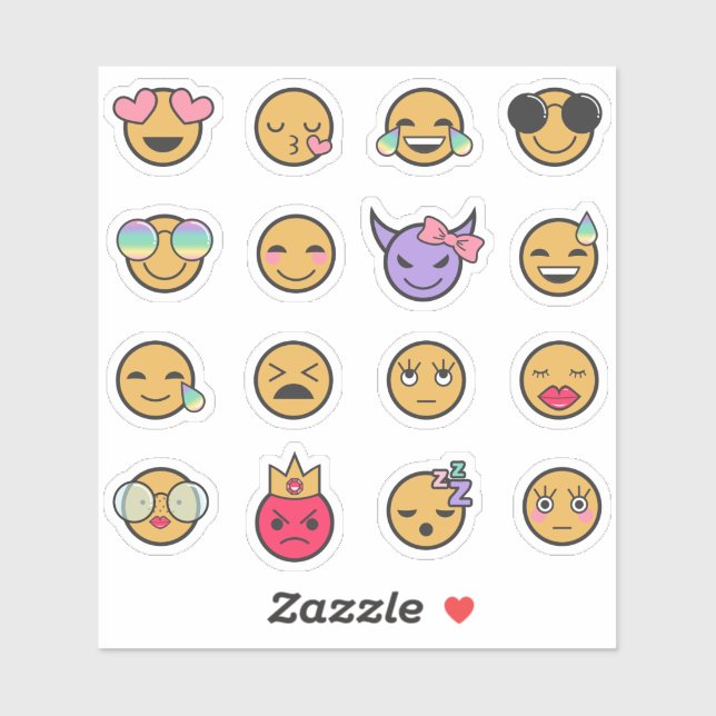 Girly Niedlich Emojis Aufkleber (Blatt)