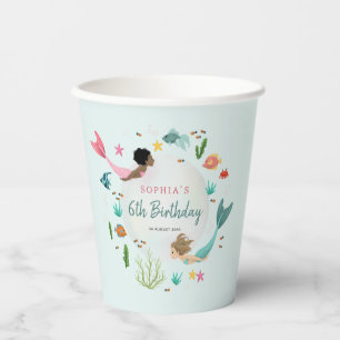 Girly Niedlich Magical Under Sea Birthday Pappbecher
