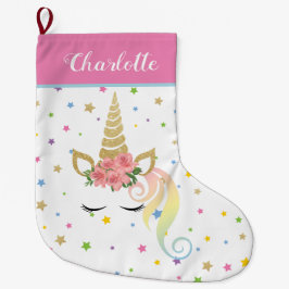 Girly Niedlich Magical Unicorn Personalisiert Großer Weihnachtsstrumpf