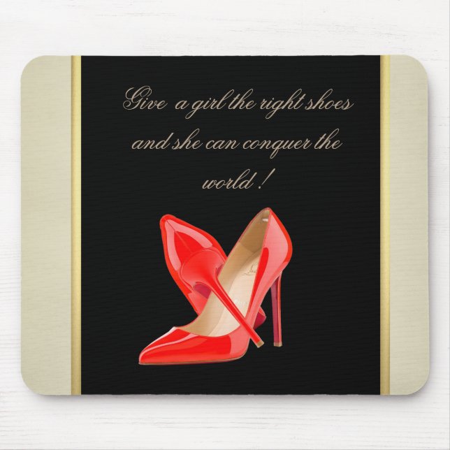 Girly Niedliche, Red High Heels-Motivierend Botsch Mousepad (Vorne)