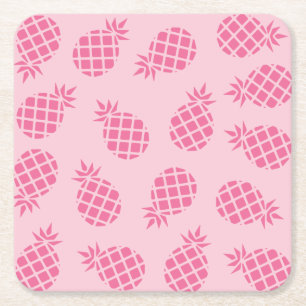 Girly niedlicher Sommerpastellpink-Ananas-Muster Rechteckiger Pappuntersetzer