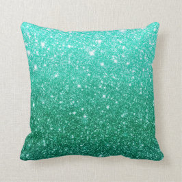 Girly niedliches Aqua-blaues Imitat-Glitzer-Muster Kissen