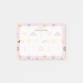 Girly NYC Pattern Baby Pink Name Post-it Klebezettel