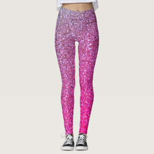 Girly Ombre Pink und Lila Glitzer Leggings