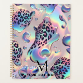 Girly Opal Leopard Print Office School Planer