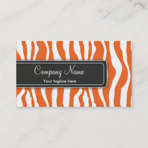 Girly orange Zebra-Druck-Visitenkarte Visitenkarte