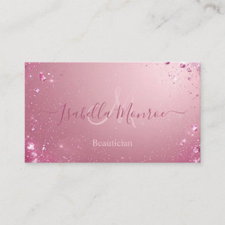 Girly Pale Pink Luxe Beautician Skin Nail Expert Visitenkarte