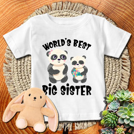 Girly Panda World's Best Big Sister Baby T-shirt