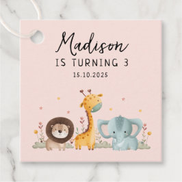 Girly Party Wild Animals Geburtstag Geschenkanhänger