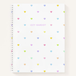 Girly Pastel Hearts Pattern Notizbuch