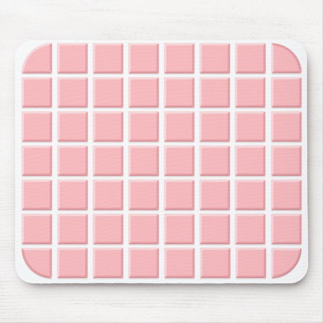 Girly Pastel Pink Imitats Tiles Mousepad (Vorne)