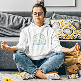 Girly Pastel Rainbow Star Typografie Dankbar Hoodie