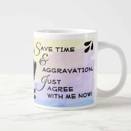 Girly Pastel Watercolor Sarcastic Typografy Quote Jumbo-Tasse