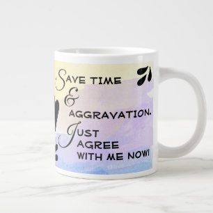 Girly Pastel Watercolor Sarcastic Typografy Quote Jumbo-Tasse