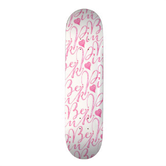 Girly Pastell ist rosa Text-Herz-Muster Skateboard