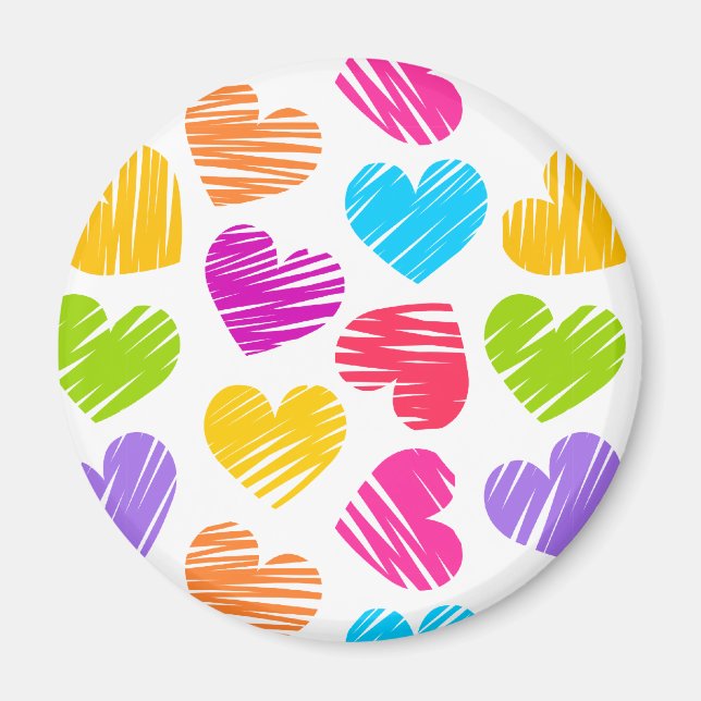 Girly Pastellherzen Liebe Muster Magnet (Vorne)