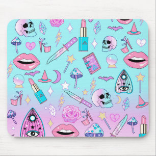 Girly Pastellhexe Goth Muster Mousepad