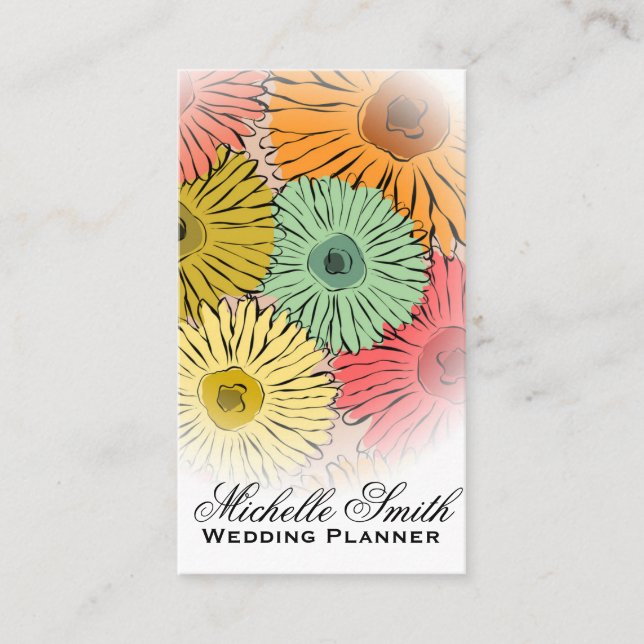 Girly Pastells Blume Florist Hochzeitsplaner Visitenkarte (Vorderseite)