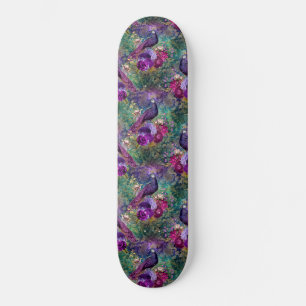 Girly Peacock Pink Lila Fantasy Skateboard