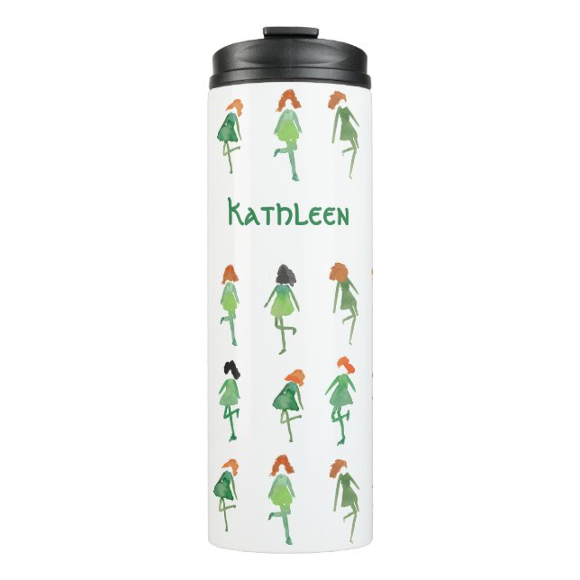 Girly Personalisiert Irish Dancers Niedlich HandGe Thermosbecher (Vorderseite)