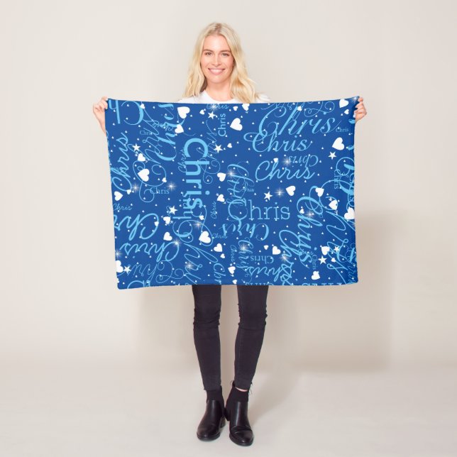 Girly Personalisiert Medium Blue Fleecedecke (Beispiel)