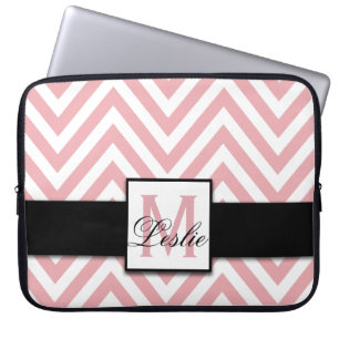 GIRLY, PERSONALISIERTER KRALPINK ZICKZACK PATTER LAPTOPSCHUTZHÜLLE