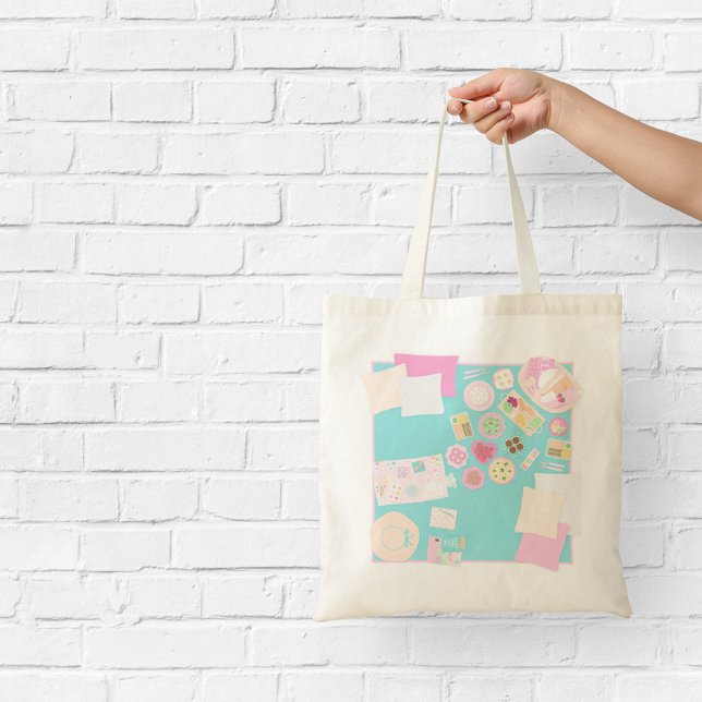 Girly Picnic Scene Tote Bag Tragetasche (Von Creator hochgeladen)