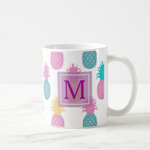 Girly Pineapes Monogram Kaffeetasse
