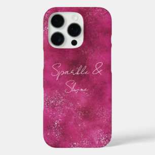 Girly Pink Abstrakt Glitz Glam Glitzer iPhone 16 Pro Hülle