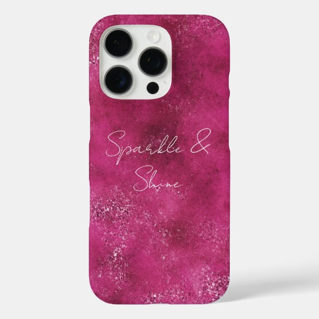 Girly Pink Abstrakt Glitz Glam Glitzer Case-Mate iPhone Hülle (Rückseite)