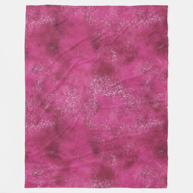 Girly Pink Abstrakt Glitz Glam Glitzer Fleecedecke (Vorderseite)